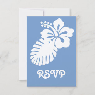 Hibisco tropical na placa RSVP Periwinkle