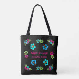 Hibisco Tropical Preto - Bolsa Tote