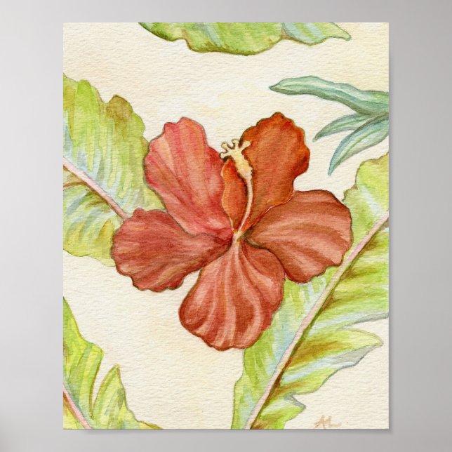 Hibiscus Art Impressão 8x10 (Frente)