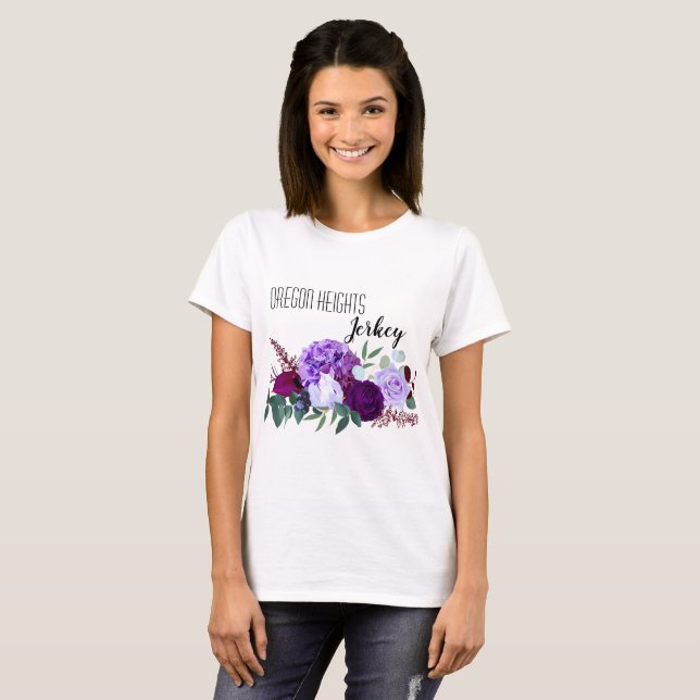 Hibiscus de Lavanda personalizada de camiseta de T (Frente Completa)