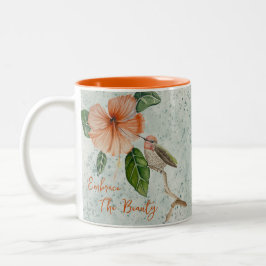 Hibiscus e Bird Embriagam a Bela Caneca Floral