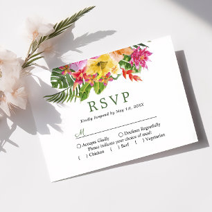 Hibiscus Floral Palms Casamento RSVP