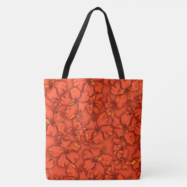Hibiscus Garden Havaiana Bolsa de praia Floral Vin (Frente)