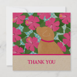 Hibiscus Island Yellow Dog Obrigado Cartões