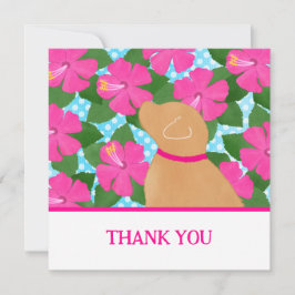 Hibiscus Island Yellow Dog Obrigado Cartões