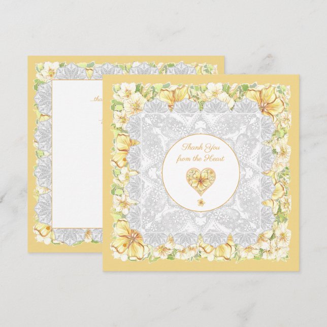 Hibiscus & lace AMARELO (Frente/Verso)