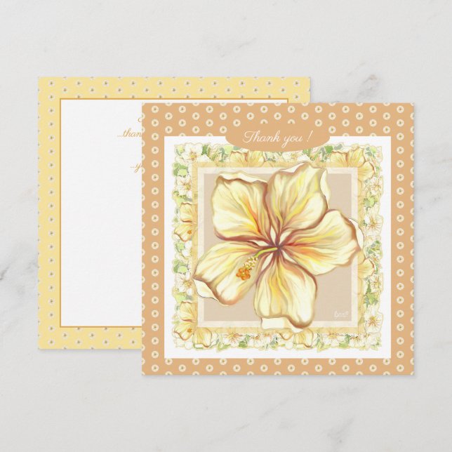 Hibiscus & lace AMARELO (Frente/Verso)