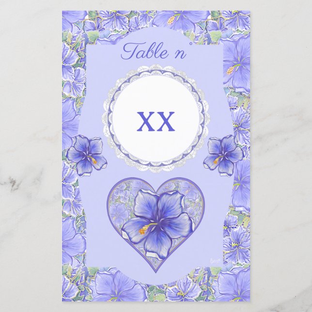 Hibiscus & lace BLUE (Verso)