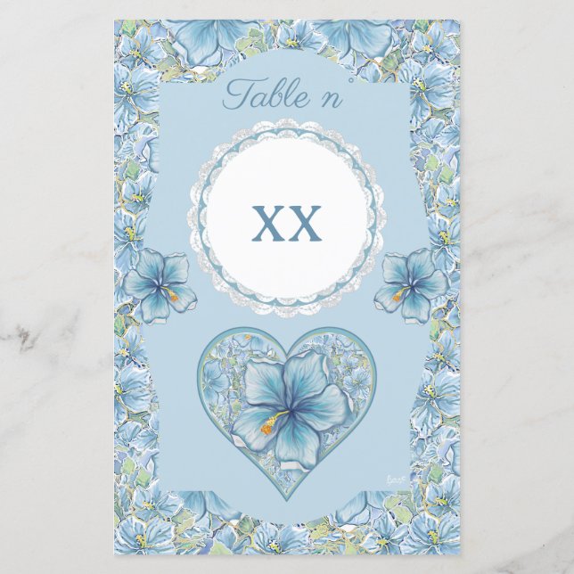 Hibiscus & lace TURQUOISE (Verso)
