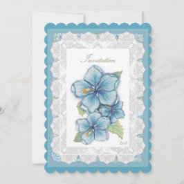 Hibiscus & lace TURQUOISE