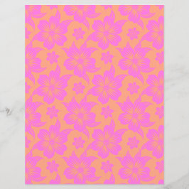 Hibiscus Papel-guia rosa-flor e cor-de-laranja