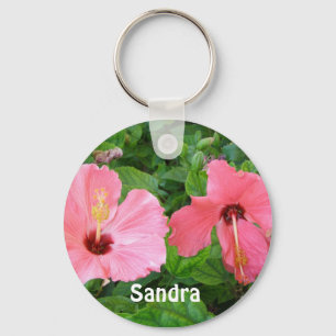 Hibiscus Rosa Adicionar seu Chaveiro de Nome