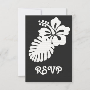 Hibiscus tropical em placa RSVP Preta