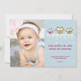 Hiboux Chilling carte de foto de férias