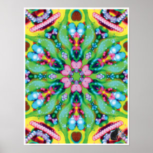 Hidra Coloração cinética Caleidoscópio Poster