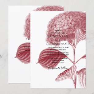 Hídrangea Convite para Casamento Elegante Burgund