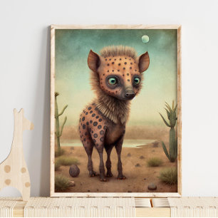 Hiena Bebê Animal Africano   Impressão de Parede d