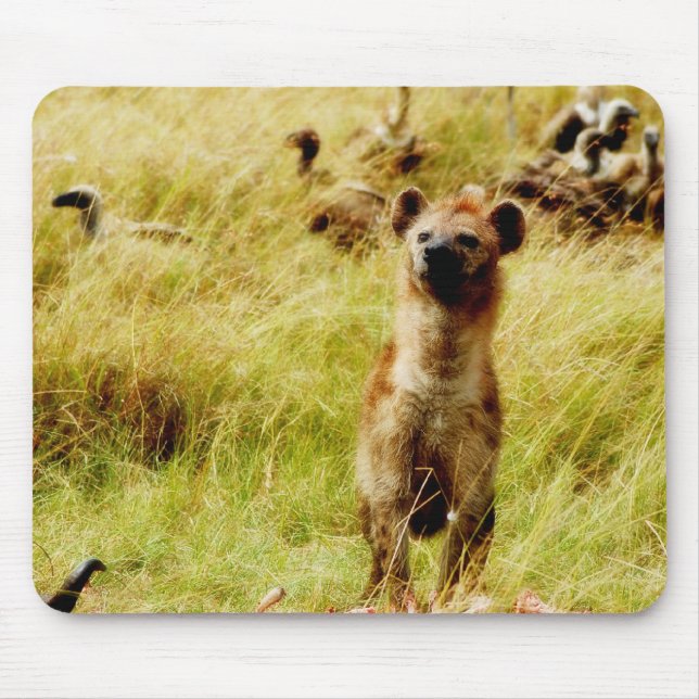 Hiena com mousepad do wildebeest (gnu) (Frente)