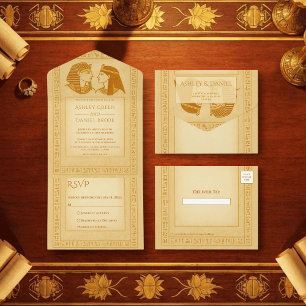 Hieróglifos Antigos Rei & Rainha Casamento Egípcio