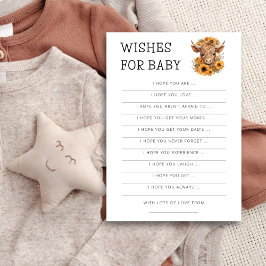 Highland Cow Sunflower deseja um cartão de Chá de 