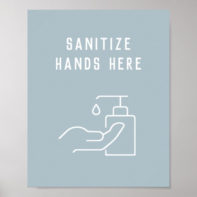 Higiene Escolar Sanitize Suas Mãos Aqui Poster (Frente)