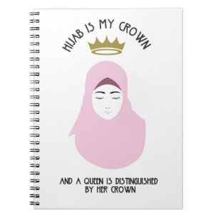 Hijab é minha coroa - caderno espiral COR-DE-ROSA