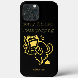 Hilarious Sorry I'm Late I Was Pooping Cat Design