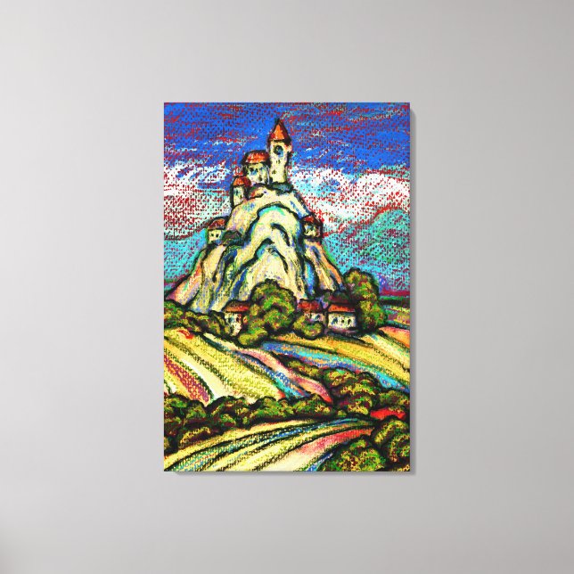 Hill Castle Fantasy Canvas Print (Frente)