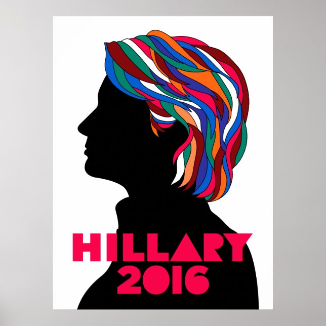 Hillary Clinton 2016 Campaign Retro Poster (Grande (Frente)