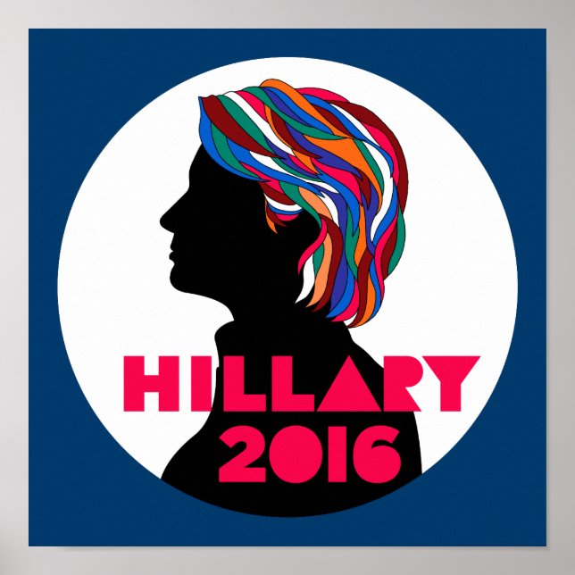 Hillary Clinton 2016 Campaign Retro Poster (Pequen (Frente)