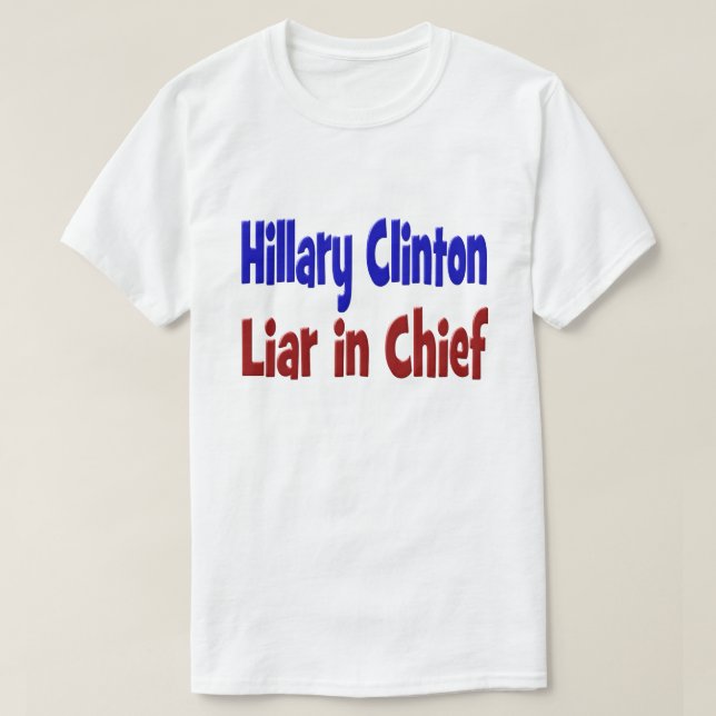 Hillary Clinton Mentira em Camisa Chefe, vermelha  (Frente do Design)