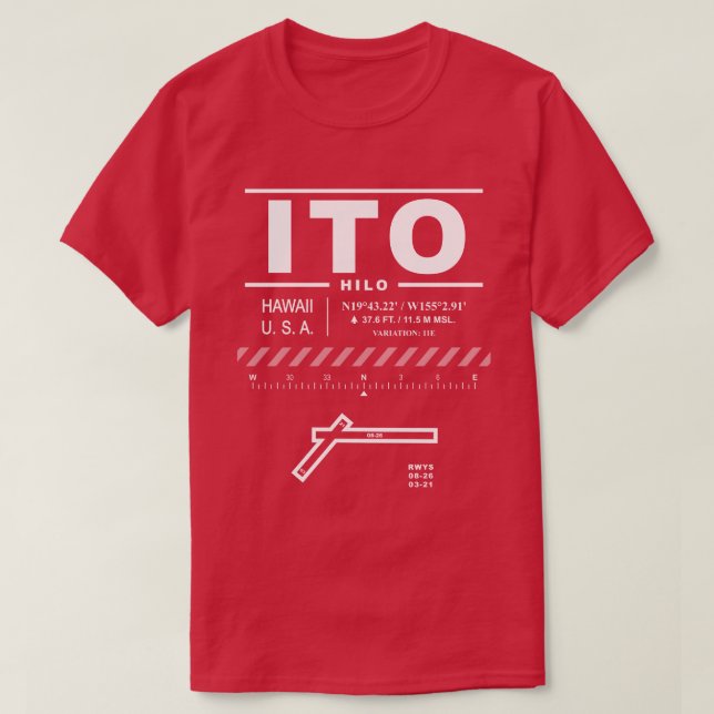 Hilo International Airport ITO T-Shirt (Frente do Design)