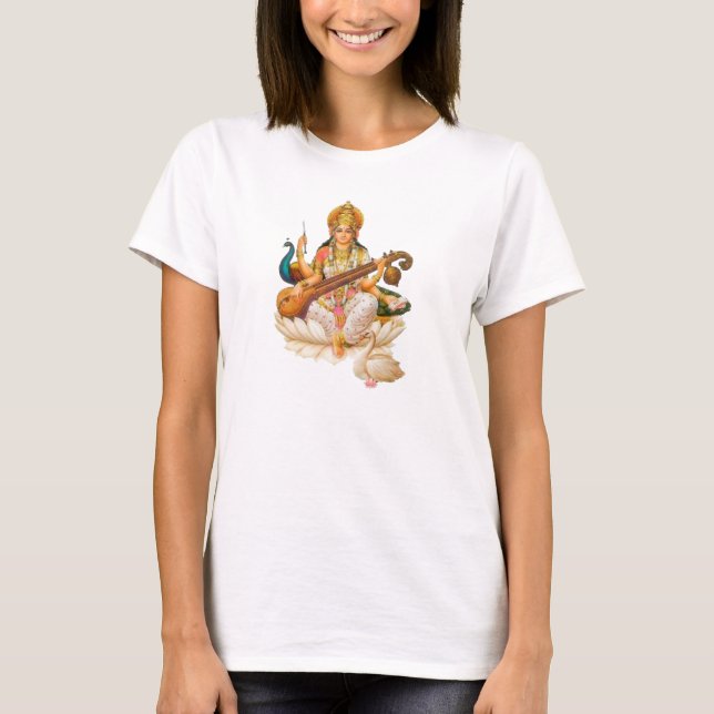 Hindu Goddess Saraswati, design de camiseta (Frente)