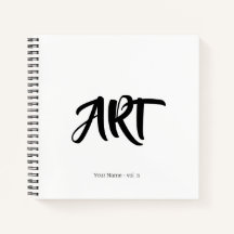 Hip Art Moderno com seu nome Sketchbook Notebook