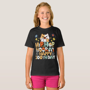 Hip hop hooray 100º dia da camiseta escolar