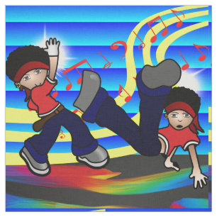 Hip Hop que dança miúdos imprime o tecido azul