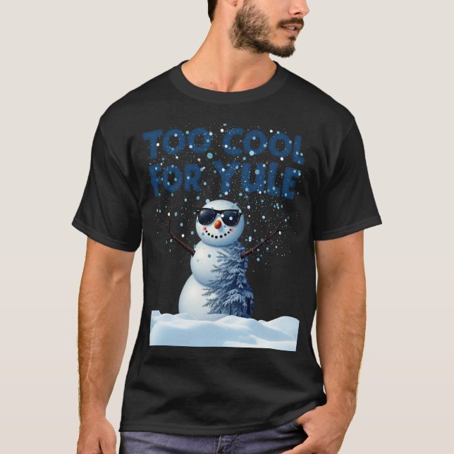 "Hip Snowman Holiday Design - T-Shirts (Frente)