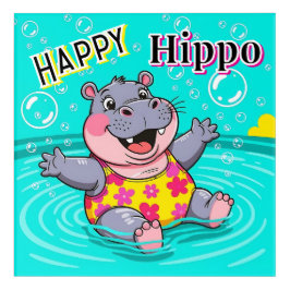 Hipopótamo Feliz | Arte de Berçário Infantil de De