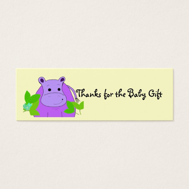 Hipopótamo Roxo Obrigado pelo Presente do Bebê (Frente)