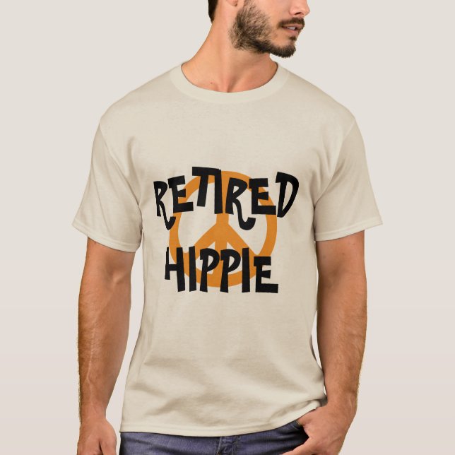 Hippie aposentado, símbolo de paz, camisa personal (Frente)
