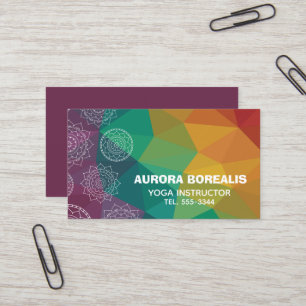 Hippie arco-íris design-ioga cartão de visita
