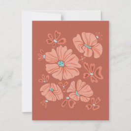 Hippie Blooms: Abstrato Red Flower Power Trabalho 