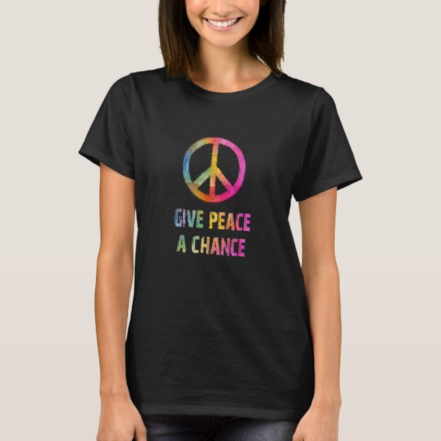 Hippie Camisetas Rainbow Dá à Paz uma chance de 19 (Frente)