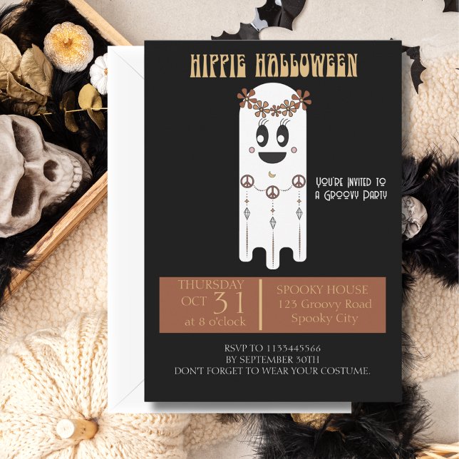 Hippie Halloween - Convite Ghost (Criador carregado)