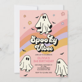 Hippie Halloween Spooky VIBES Convite Aniversário
