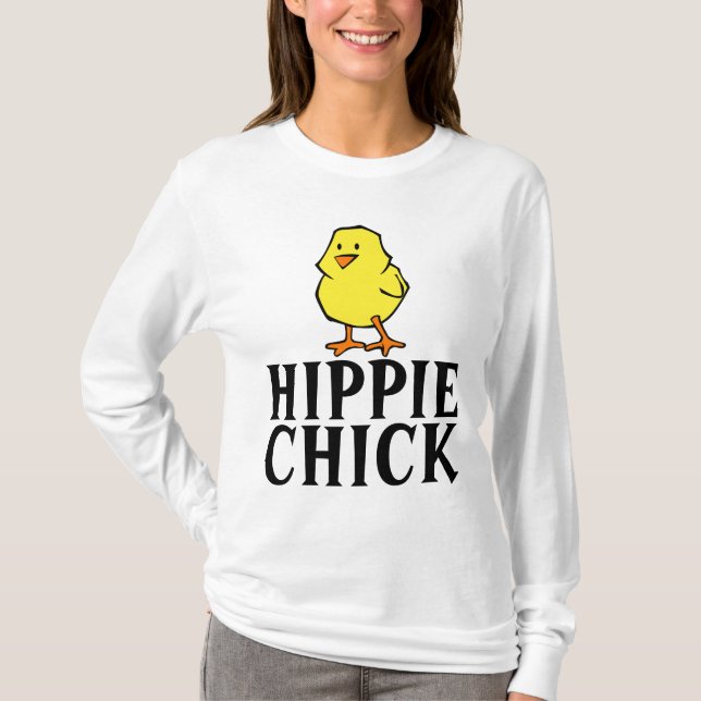 HIPPIE PINTINHO FUNNY SENHORAS T-SHIRTS (Frente)