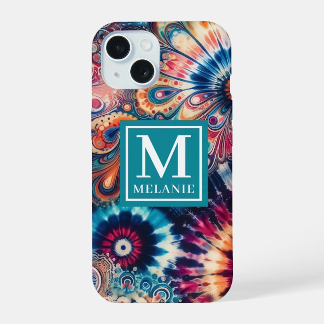 Hippie Retro Tie-Dye Monogramado (Verso)