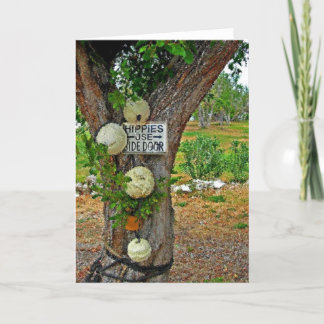 hippies usam cartão de saudação de porta lateral