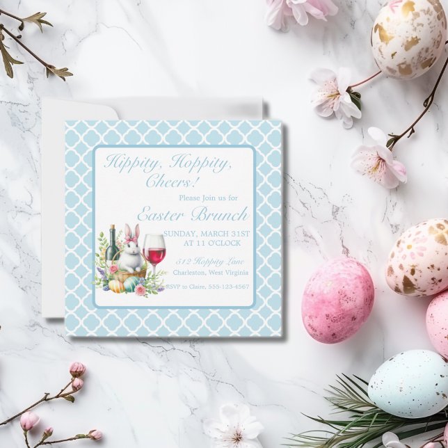 Hippity, Hoppity, Saúde! Convite para Brunch de Pá (Hippity, Hoppity, Cheers! Brunch Invitation)