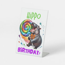 Hippo Birthday Cheerful, Colorida Nadadora |